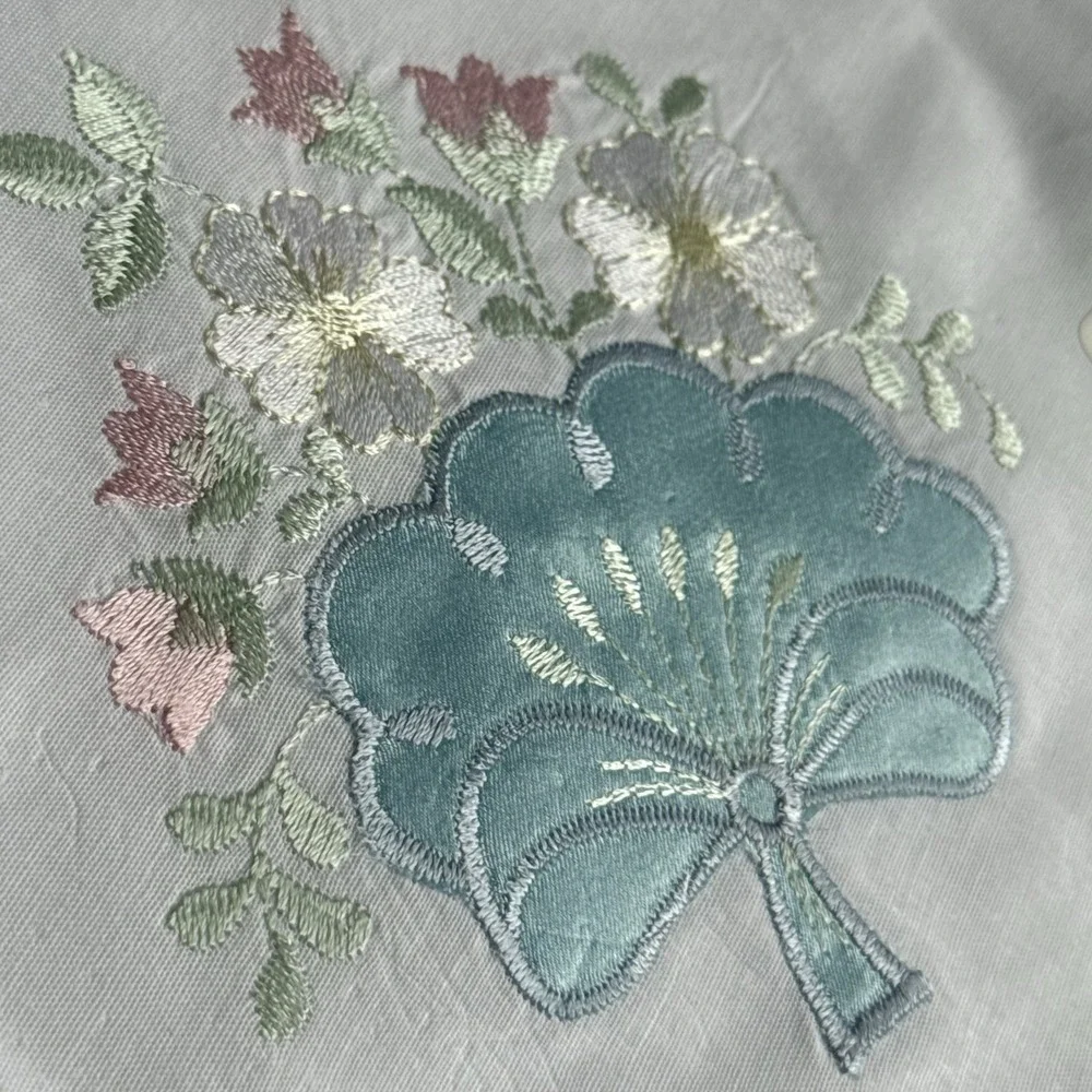 Vtg Lavorazione a Mano White Cotton Lightweight‎ Bed Sheet 106